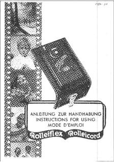 Rollei Rolleikin manual. Camera Instructions.